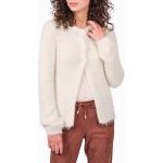 Cardigan Long Sleeves On Flowy Striped Wool Mix Almond White size L
