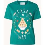 Casablanca Evergreen T-shirt van biologisch katoen met logoprint - Donkergroen