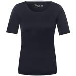 Blauwe CECIL Effen T-shirts Ronde hals  in maat XS in de Sale voor Dames 