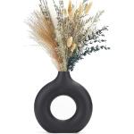 Minimalistische Zwarte Porseleinen Bloemen Ronde vazen Rond 19 cm 
