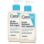 CeraVe SA Gladde reiniging voor gezicht en lichaam, voor droge, ruwe en oneffen huid, met hyaluron, salicylzuur en 3 essentiële ceramiden, 2 x 236 ml