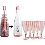 Roze Kunststof Herbruikbaar Cocktailglazen 6 stuks 
