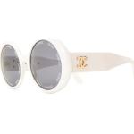 Vintage Witte Chanel Ronde zonnebrillen voor Dames 