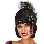 Charleston luxe hoofdband - met veren en kraaltjes - paars - dames - jaren 20 thema