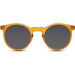 Klassieke Oranje Ronde zonnebrillen  in maat M voor Heren 