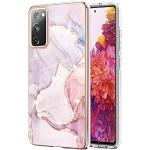 Roze Siliconen Krasbestendig Samsung Galaxy S20 Hoesjes met Glitter 
