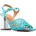Lichtblauwe Kalfsleren Chie Mihara Metallic Sandalen Blokhakken  in maat 37 in de Sale voor Dames 