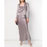 Vintage Grijze Zijden Dior Mantelpakken  in maat L voor Dames 