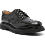 Kantoor Zwarte Kalfsleren Church's Geperforeerde Derby schoenen met Ronde neuzen met Vetersluitingen in de Sale voor Heren 