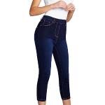 Skinny fit Donkerblauwe Polyester High waist Ademende Hoge taille jeans  voor een Stappen / uitgaan / feest  voor de Zomer  in maat L voor Dames 