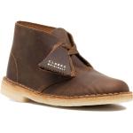 Bruine Kalfsleren Clarks Desert Boot Desert Boots Blokhakken met Ronde neuzen met Vetersluitingen in de Sale voor Dames 
