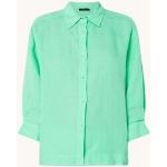 Licht-turquoise Linnen Claudia Strater Damesblouses 