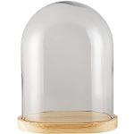 Clayre & Eef Stolp 27 19 31 cm Transparant Hout/glas Ovaal Glazen Stolp Glazen Stolp