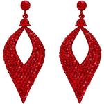 Rode Kristallen Oorhangers  voor een Valentijnsdag voor Dames 