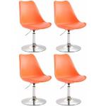 Moderne Oranje Chromen CLP Trading Design stoelen 4 stuks 