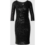Zwarte Polyester Paradi Pailletten jurken V-hals met Driekwart mouwen met Sequins in de Sale voor Dames 