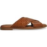 Bruine Gevlochten Platte sandalen  voor de Zomer  in 38 met Hakhoogte tot 3cm voor Dames 