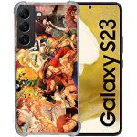 Cokitec Beschermhoes van gehard glas voor Samsung Galaxy S23, Manga One Piece Nakama