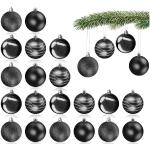 Zwarte Kunststof Kerstballen 