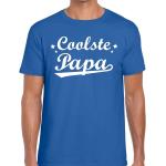 Coolste papa fun t-shirt blauw voor heren
