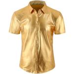 Gouden Handwas Metallic T-shirts  voor een Festival  in maat L Metallic voor Heren 
