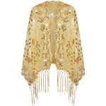 Retro Gouden Polyester Omslagdoeken  voor een Bruiloft  in Onesize met Sequins voor Dames 