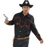 Cowboy Zwarte Polyester Widmann Overhemden  met Glitter voor Heren 