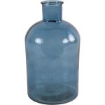 Countryfield vaas - zeeblauw/transparant - glas - apotheker fles - D17 x H31 cm