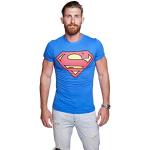 Course Superman T-shirt voor heren, katoen, comics, hero, held, superheld, ronde hals, zomer, blauw, S