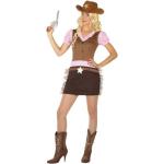 Cowboy Roze Polyester Geblokte Cowgirl kostuums voor Dames 