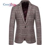 Casual Grijze Tweed Visgraat Blazers  voor de Herfst  in maat 3XL voor Heren 