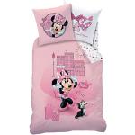 CTI Minnie Mouse flanellen beddengoed dekbedovertrek 135 x 200 cm, 80 x 80 cm, kinderbeddengoed voor meisjes, Disney Minnie Mouse, 2-delig, 1 kussensloop 80 x 80 + 1 dekbedovertrek 135 x 200 cm