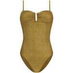 Gouden Polyamide Cyell Halter badpakken  in maat L met Strapless met Glitter voor Dames 