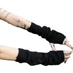 Punk Zwarte Acryl Gebreide Vingerloze handschoenen  in Onesize met motief van Kikker voor Dames 