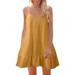 Casual Gele Bloemen Party jurken  voor een Bruiloft  voor de Lente  in Grote Maten  in maat XL Maxi voor Dames 