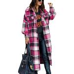 Casual Roze Wollen Geblokte Oversized jassen  voor de Lente  in maat XL voor Dames 