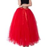 Rode Tulen Maxi rokken  voor een Bruidsmeisje  voor de Zomer  in Onesize Maxi voor Dames 
