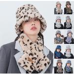Bruine Polyester Damessjaals  voor de Winter met motief van Luipaard 2 stuks 