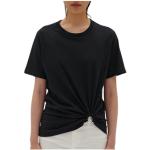 Dames T-shirt met gedrapeerd effect in katoenen jersey Barbara Bui , Black , Dames