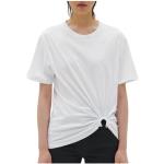 Dames T-shirt met gedrapeerd effect in katoenen jersey Barbara Bui , White , Dames