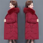 Casual Rode Bonten Gewatteerde Lange winterjassen  in maat 3XL voor Dames 