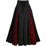 Klassieke Zwarte Wollen Bloemen Trui-jurken  voor een Kerstmis  voor de Lente V-hals  in Grote Maten  in maat XXL met Korte mouwen Mini asymmetrische voor Dames 