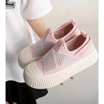 Casual Roze Canvas Lichtgewicht Slip-on sneakers  voor de Zomer met Instap voor Dames 