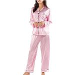 Roze Zijden Damespyjama's  voor de Zomer  in maat XXL Sustainable 