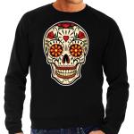 Punk Zwarte Polyester Sweaters met motief van Dia de los Muertos voor Heren 