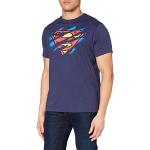 Marine-blauwe Superman T-shirts  in maat L voor Heren 