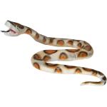 Nep python slang - 160 cm - wit/bruin - griezel/horror thema decoratie dieren/reptielen -