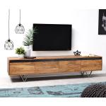 DELIFE Designer-Tv-meubel Stonegrace 200 cm acacia natuur 4 laden, Commodes & Schappen