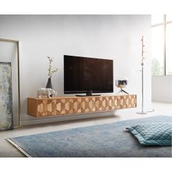 DELIFE Tv-meubel Fevo 200 cm acacia natuur 4 deuren zwevend, Commodes & kasten