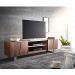 DELIFE TV-meubel Live-Edge 200 cm acacia bruin 4 deuren 2 compartimenten, Commodes & kasten